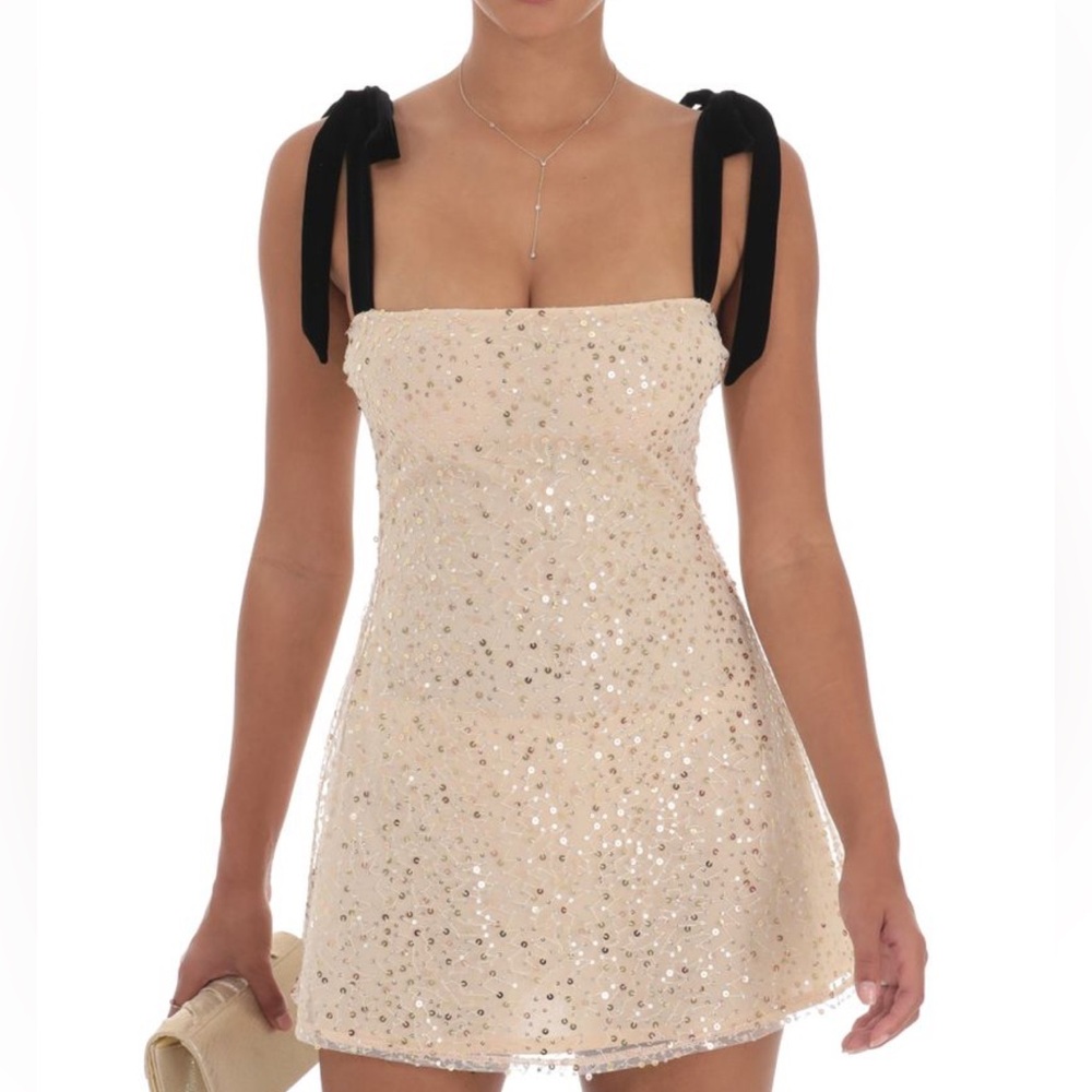 Lucy in the Sky Cream and Silver Dress